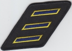 3 Hashmarks Royal Blue & Medium Gold on Black